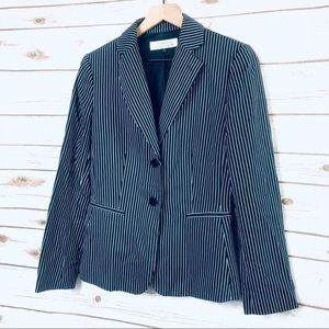Tahari Blue & White Pinstriped Blazer/Jacket